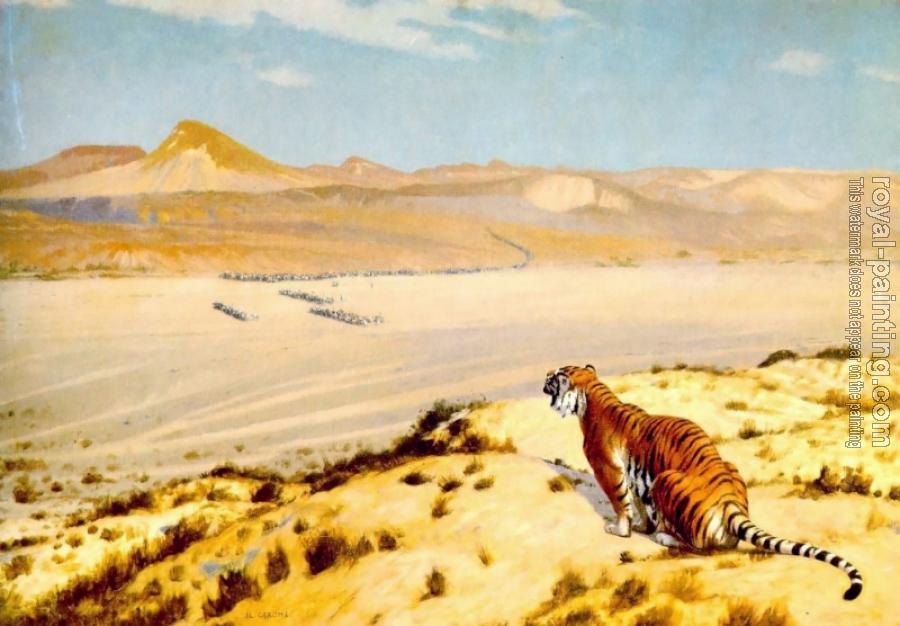 Jean-Leon Gerome : Tiger on the Watch II